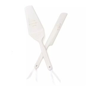 White and Gold Cake Serving Set